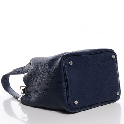 Hermes Taurillon Clemence Picotin Lock 18 PM Bleu Saphir 6 of 12