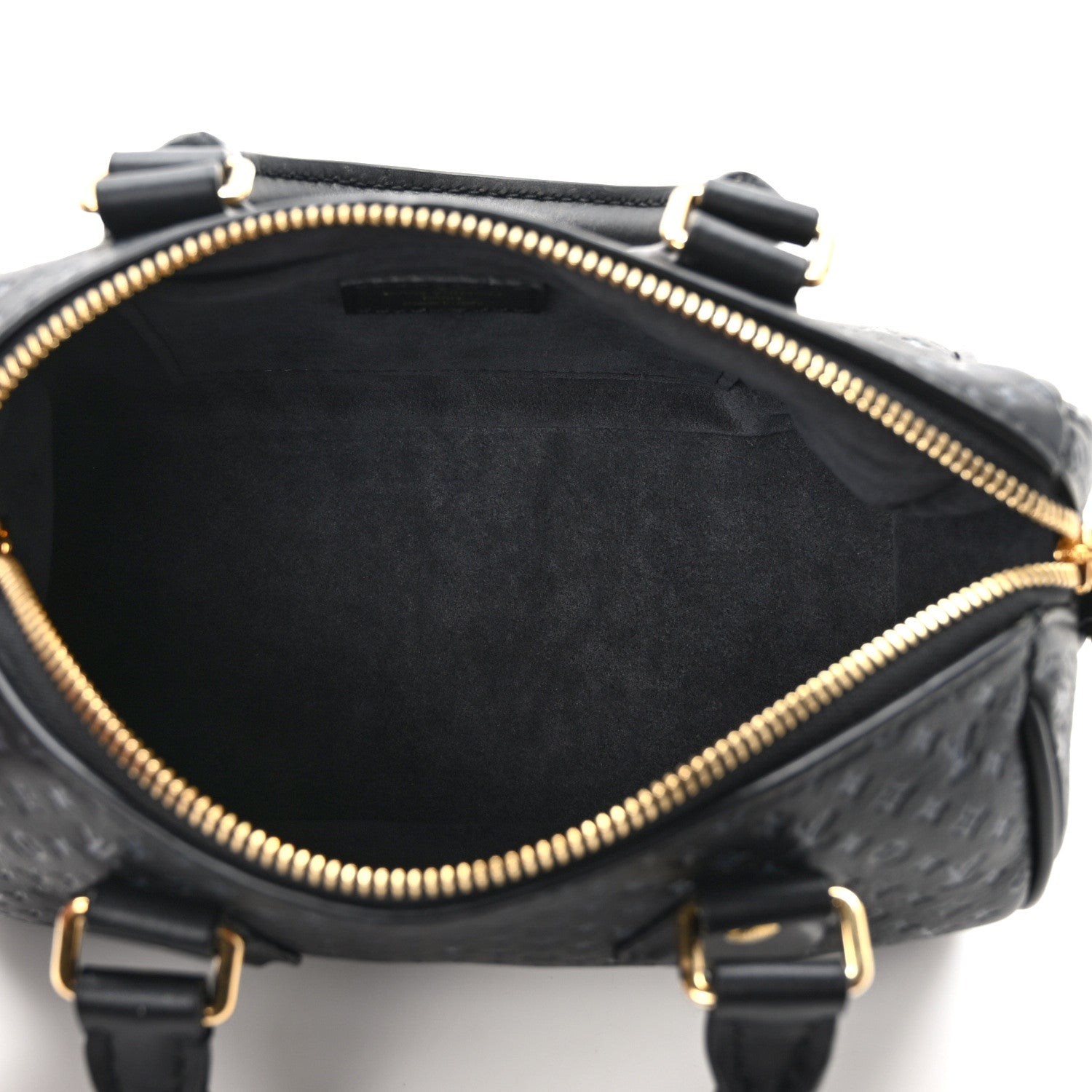 Louis Vuitton Calfskin Nanogram Embossed Speedy 20 Black 5 of 14