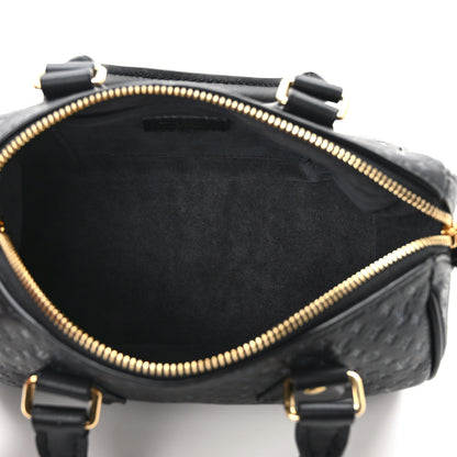 Louis Vuitton Calfskin Nanogram Embossed Speedy 20 Black 5 of 14