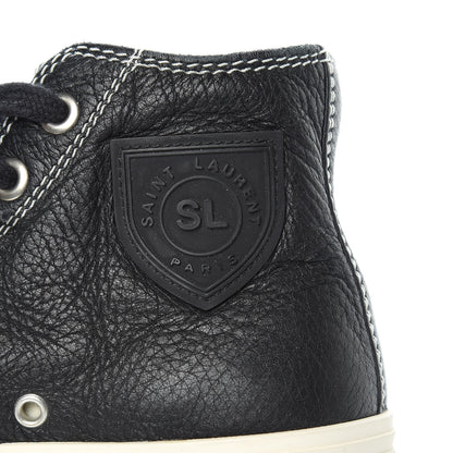 Saint Laurent Distressed Calfskin Womens Rivingston Womens High Top Sneakers 41 Black 8 of 11