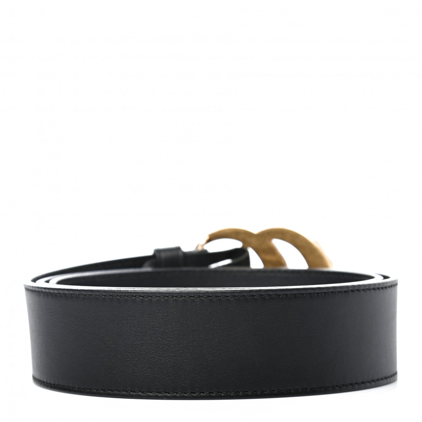 Moon Calfskin Pearl Double G 40mm Belt 85 34 Black Cream