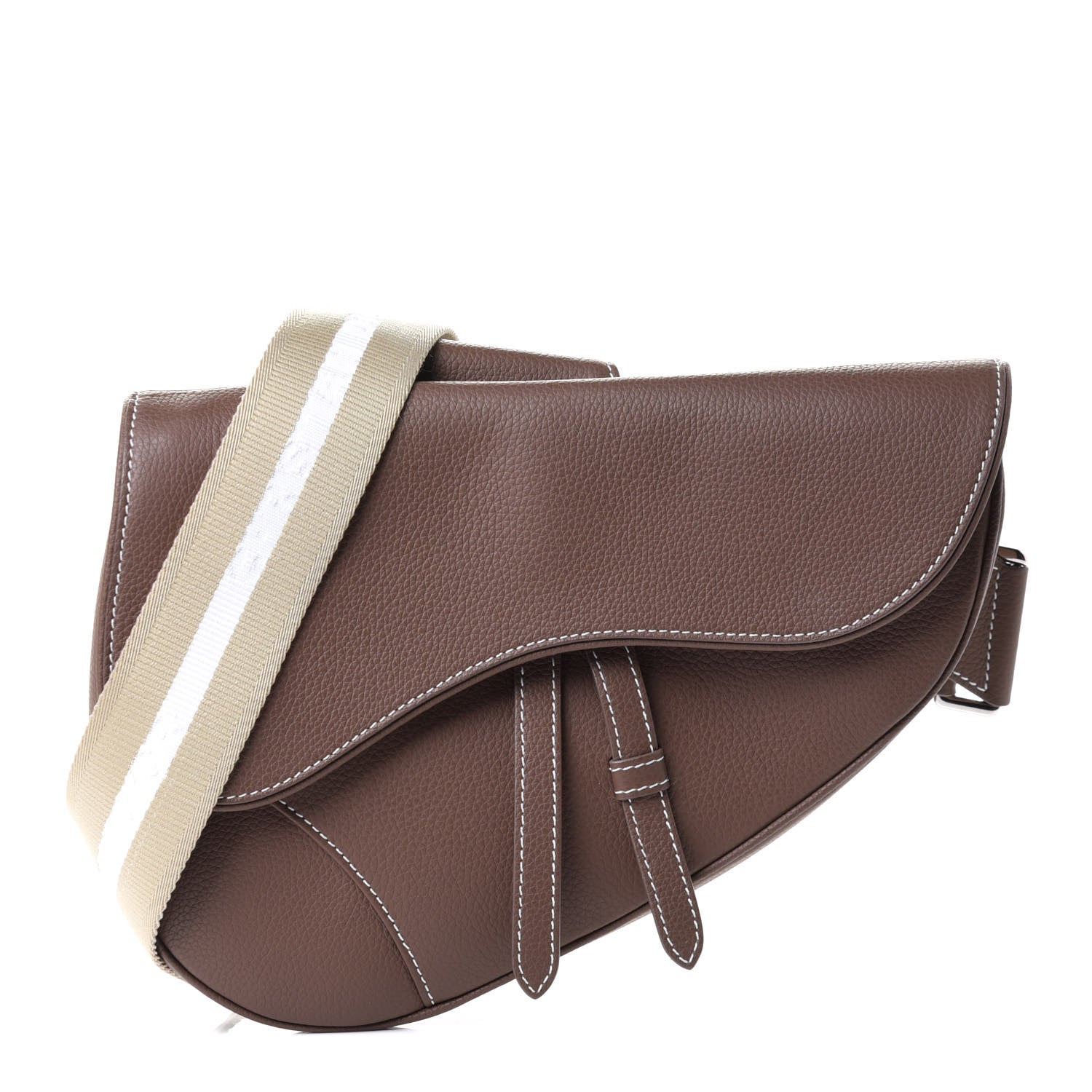 Christian Dior Grained Calfskin Kim Jones Saddle Bag Brown 1 of 4