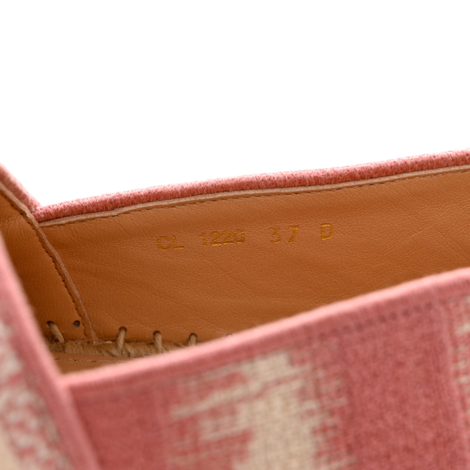 Christian Dior Cotton Embroidered D-Stripes Granville Espadrille 37 Deep Nude 6 of 10