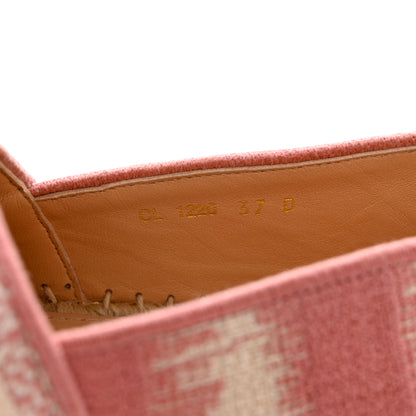 Christian Dior Cotton Embroidered D-Stripes Granville Espadrille 37 Deep Nude 6 of 10