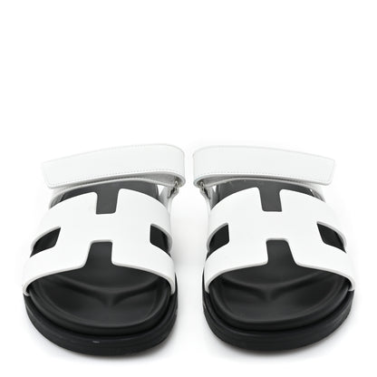 Hermes Calfskin Womens Chypre Sandals 38 White 2 of 12