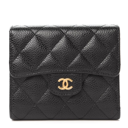 Chanel Caviar Quilted Compact Flap Wallet Black 1 of 12