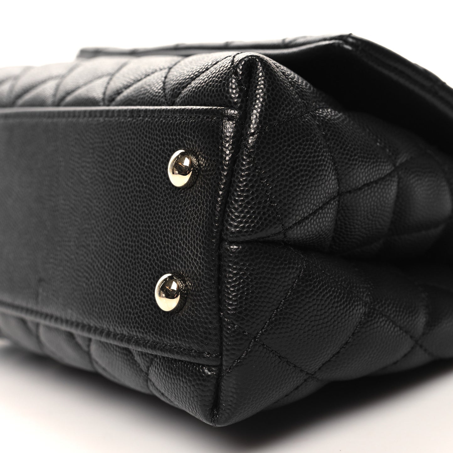 Caviar Quilted Mini Coco Handle Flap Black