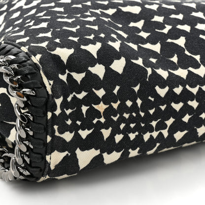 Stella McCartney Cotton Canvas Hearts Falabella Fold Over Tote Black White 12 of 12