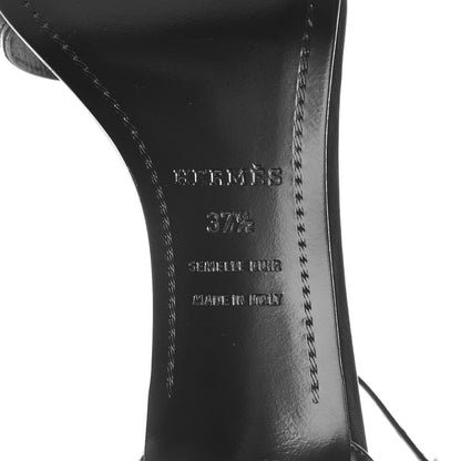 Hermes Calfskin Premiere Sandals 37.5 Black 7 of 8