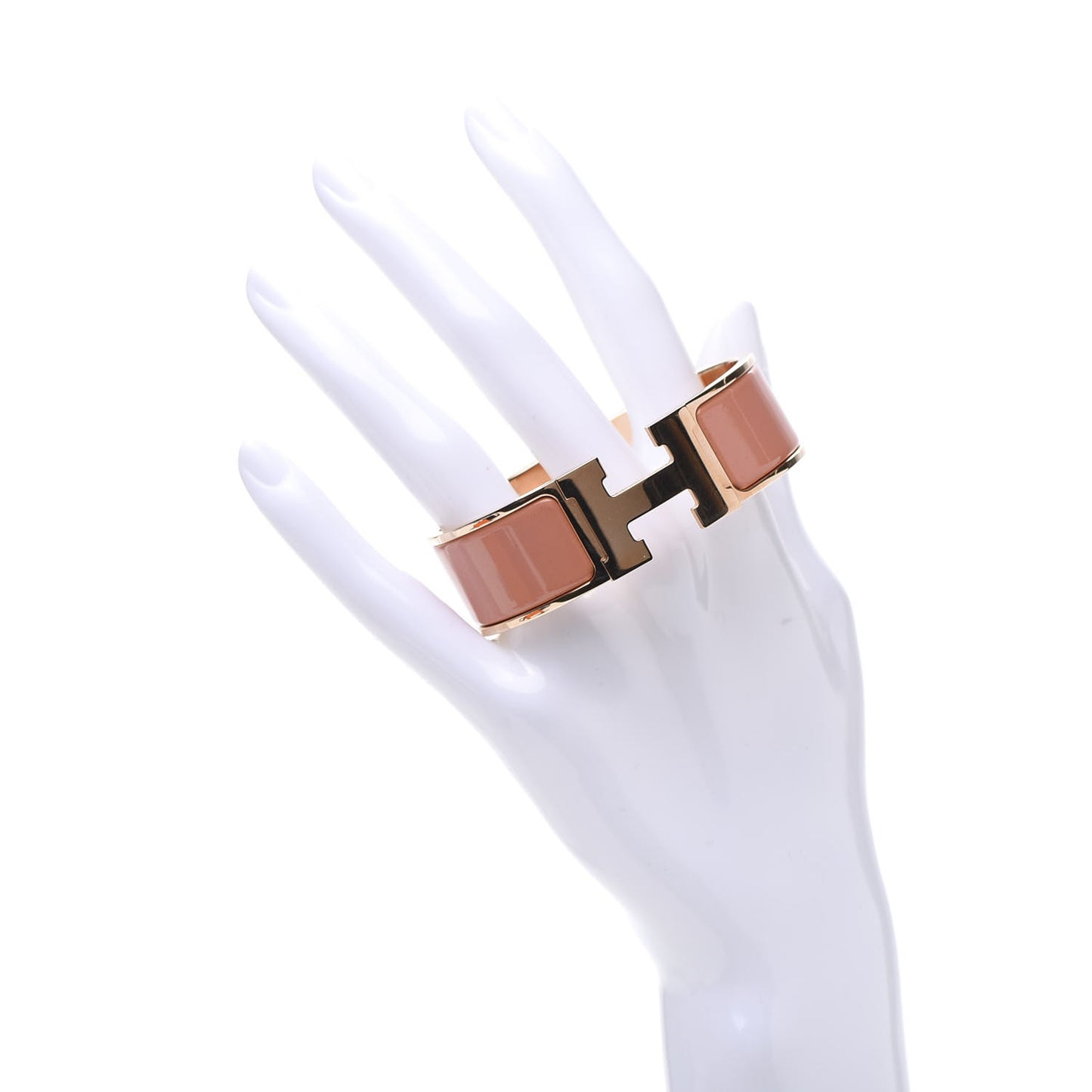 Enamel Wide Clic Clac H Bracelet GM Rose Saumon