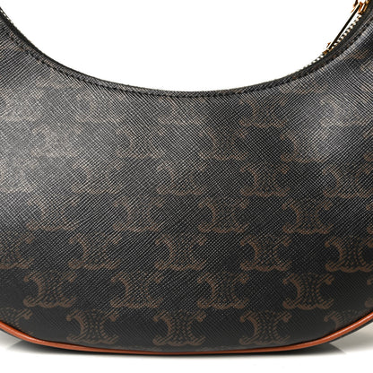 Celine Triomphe Canvas Calfskin Ava Shoulder Bag Tan 14 of 21