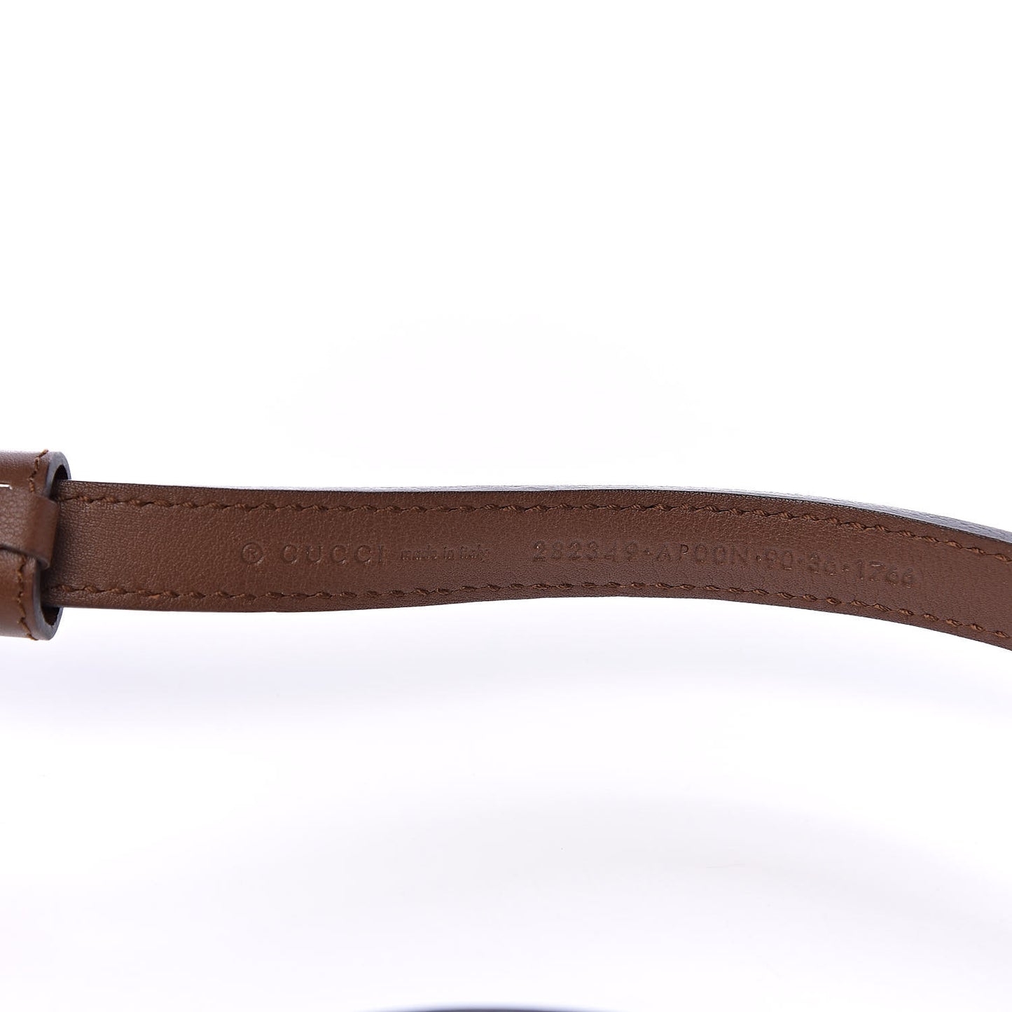Calfskin Horsebit Skinny Belt 90 36 Brown