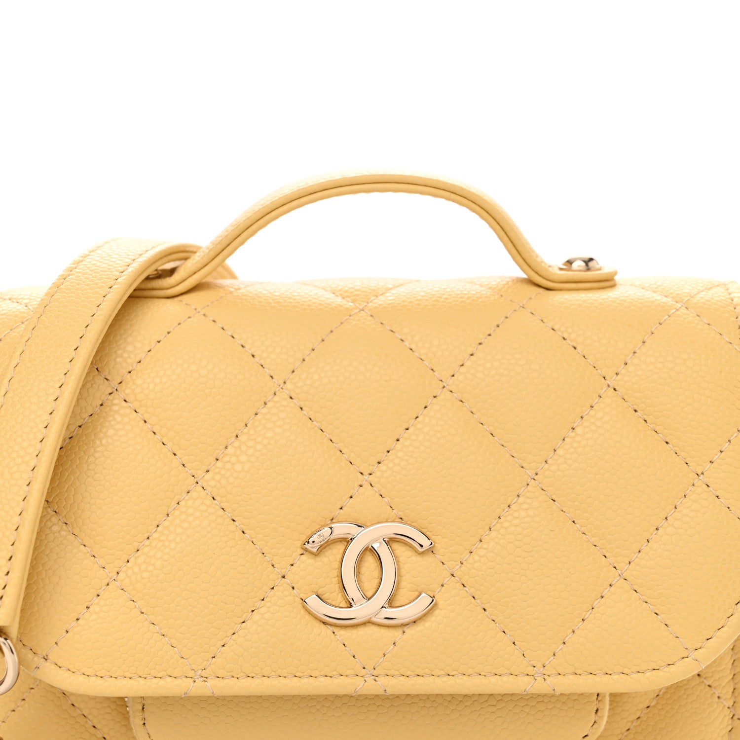 Chanel Caviar Quilted Business Affinity Clutch With Chain Flap Yellow 10 of 13