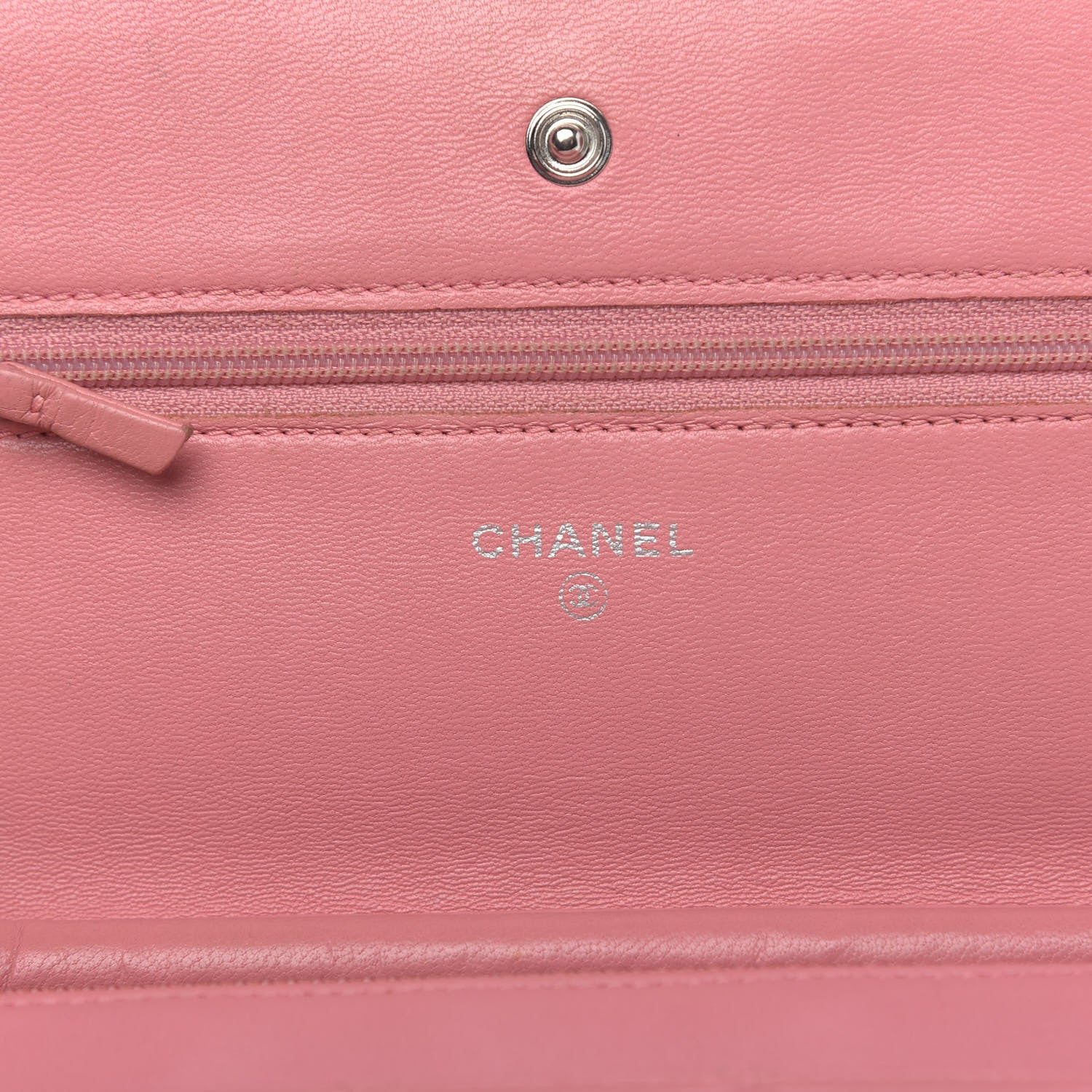 Chanel Lambskin Quilted Wallet On Chain WOC Pink 6 of 15
