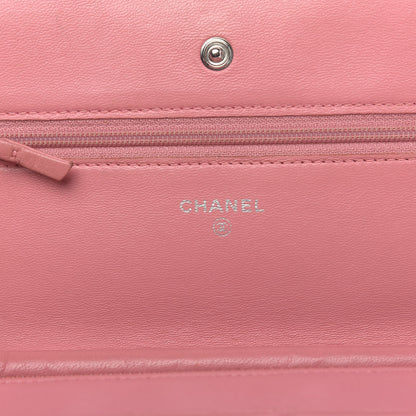 Chanel Lambskin Quilted Wallet On Chain WOC Pink 6 of 15