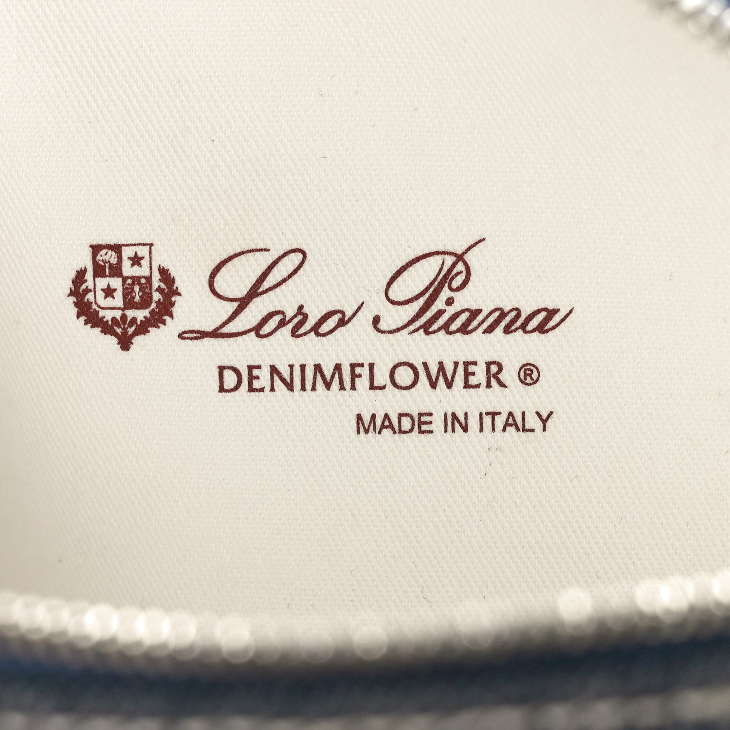 Loro Piana Denim L19 Extra Pocket Pouch Blue Warm Tan 6 of 9