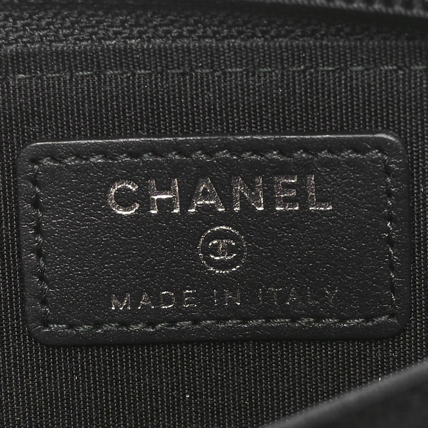 Chanel Grained Calfskin Quilted Boy Zip Around Coin Purse Wallet Black 6 of 8