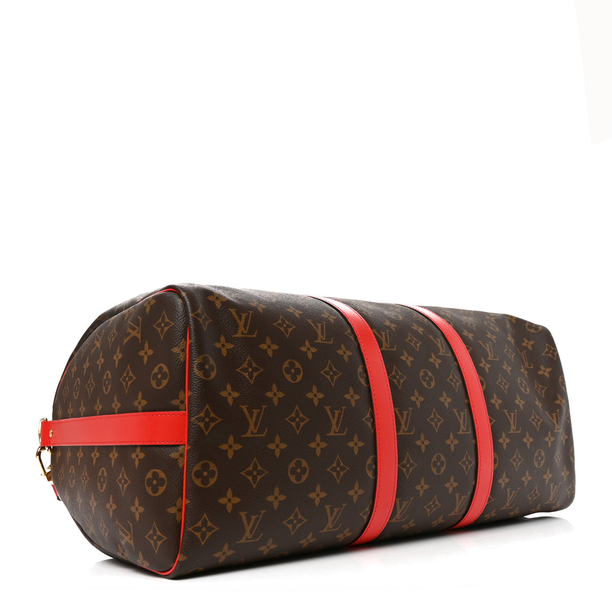 Calfskin Monogram Keepall Bandouliere 50 Coquelicot