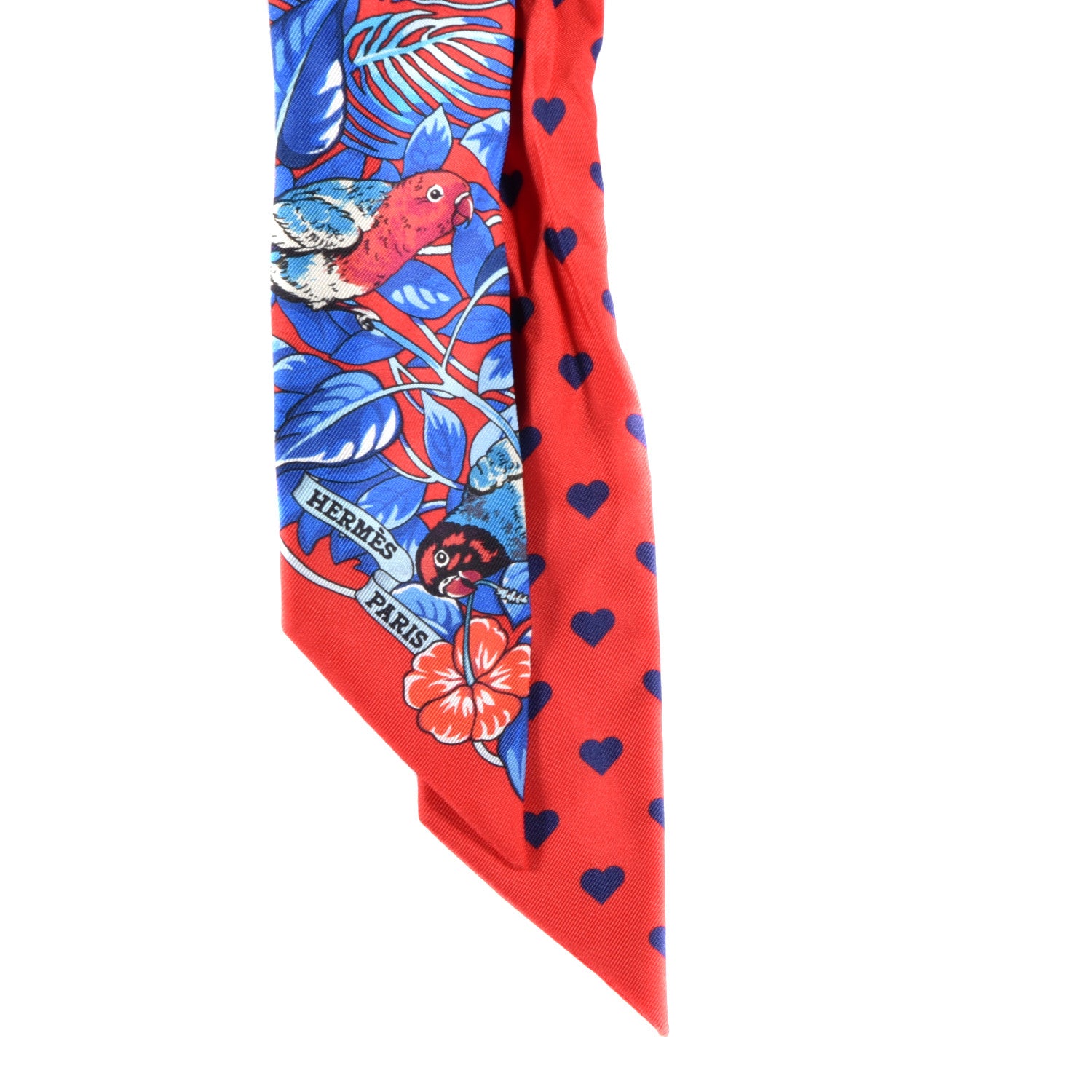 Hermes Silk Jungle Love Love Twilly Rouge Marine Fauve 2 of 3