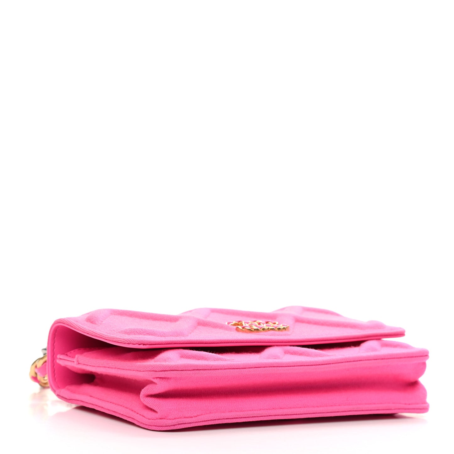Jersey Quilted Chanel 19 Wallet On Chain WOC Pink
