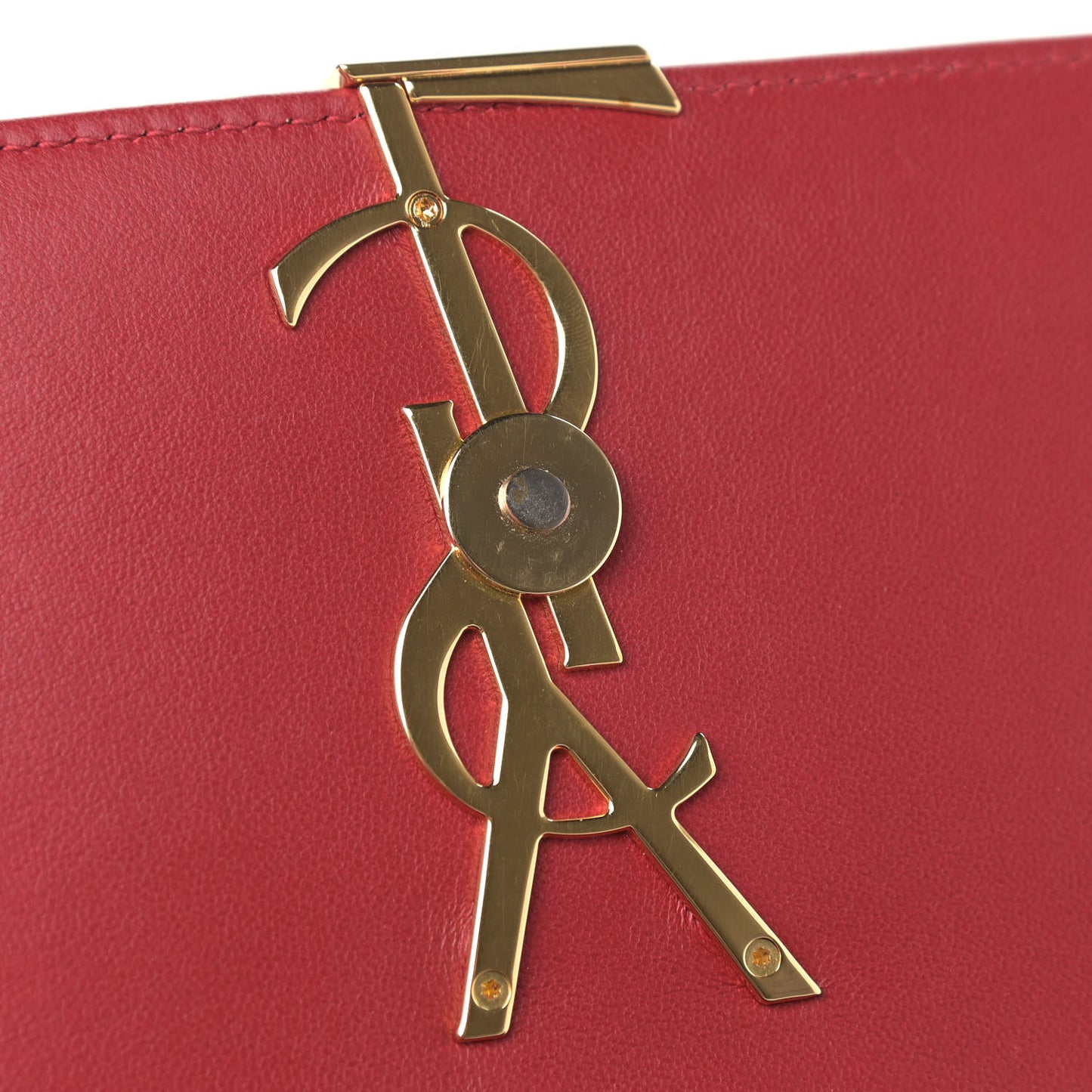 Lambskin Matelasse Monogram Vicky Chain Wallet Rouge Eros
