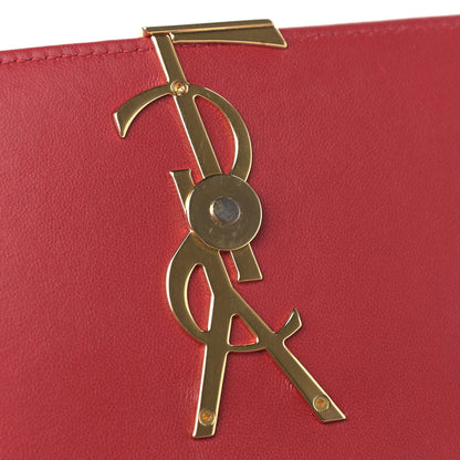 Saint Laurent Lambskin Matelasse Monogram Vicky Chain Wallet Rouge Eros 12 of 12