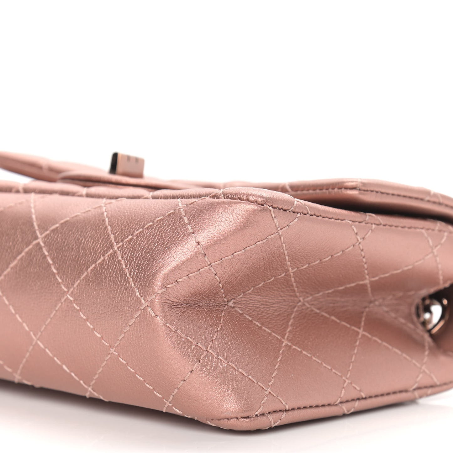 Metallic Grained Calfskin Quilted 2.55 Reissue Mini Flap Copper Pink