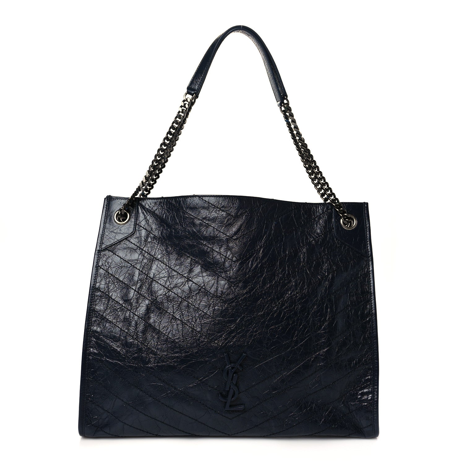 Saint Laurent Crinkled Calfskin Matelasse Monogram Niki Shoulder Bag Deep Marine 1 of 13