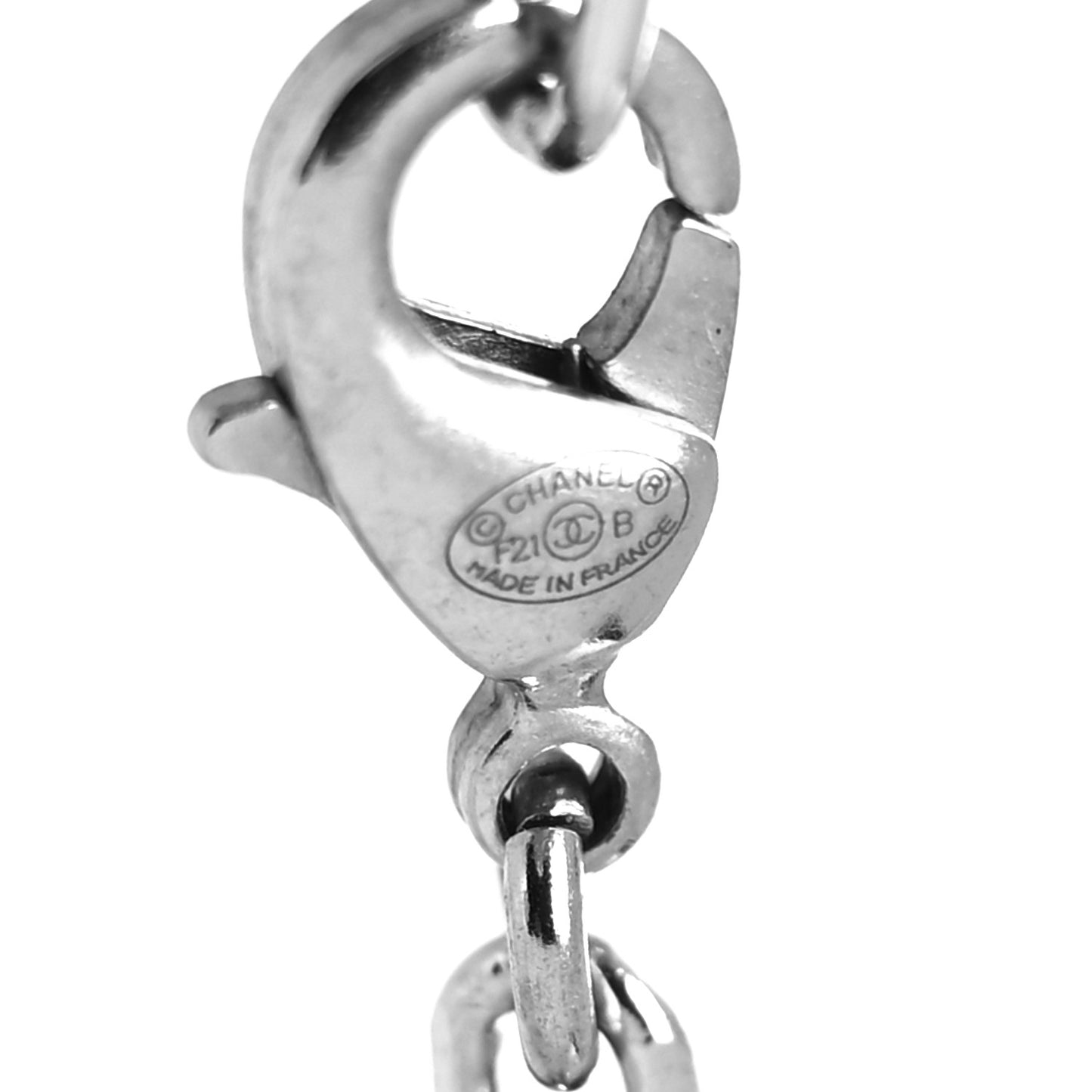 Crystal CC Pendant Necklace Silver