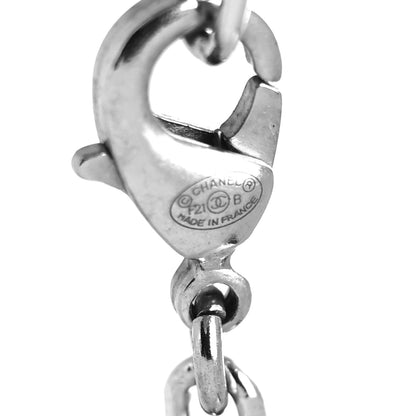 Chanel Crystal CC Pendant Necklace Silver 5 of 5