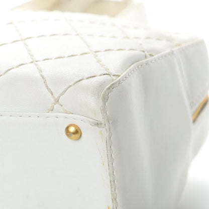 Chanel Calfskin Wild Stitch Top Handle Bag White 10 of 26