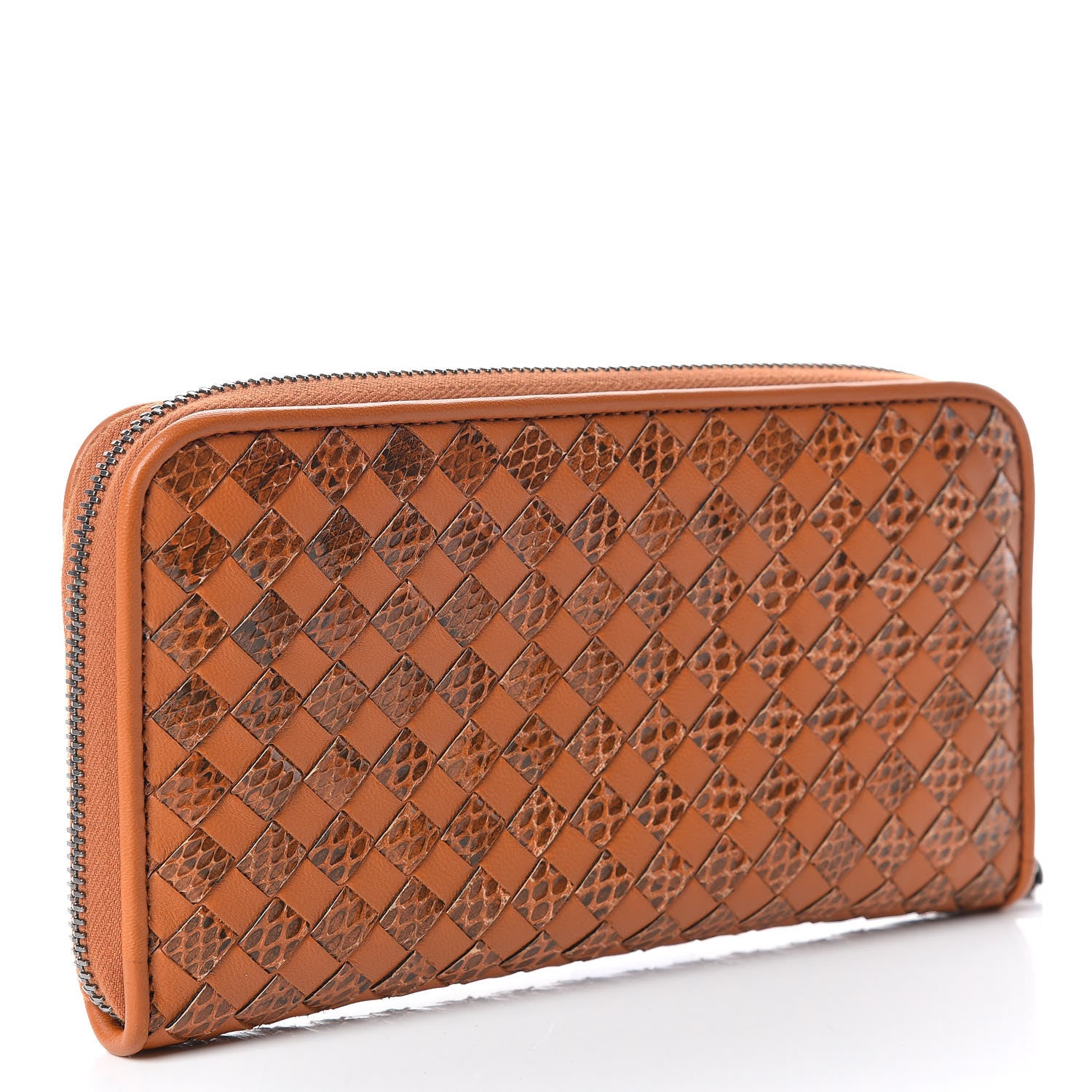Bottega Veneta Ayers Livrea Intrecciato Zip Around Wallet Brown 3 of 10