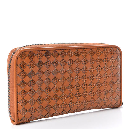 Bottega Veneta Ayers Livrea Intrecciato Zip Around Wallet Brown 3 of 10