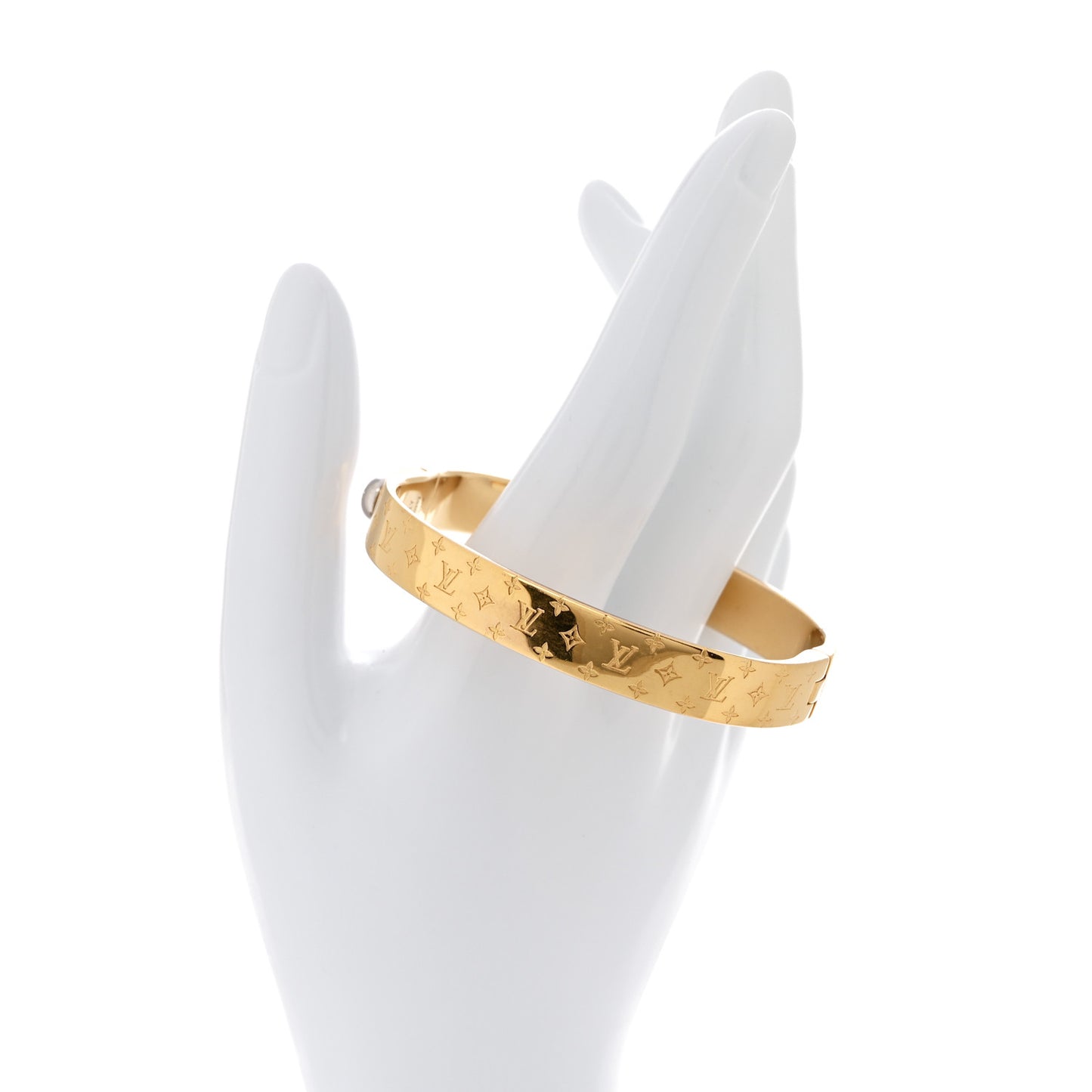 Brass Monogram Nanogram Cuff M Gold