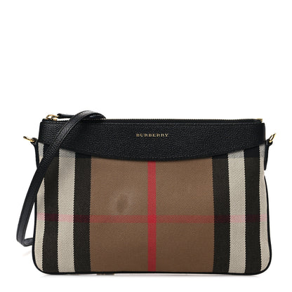 Burberry House Check Derby Peyton Crossbody Clutch Bag Black 1 of 10