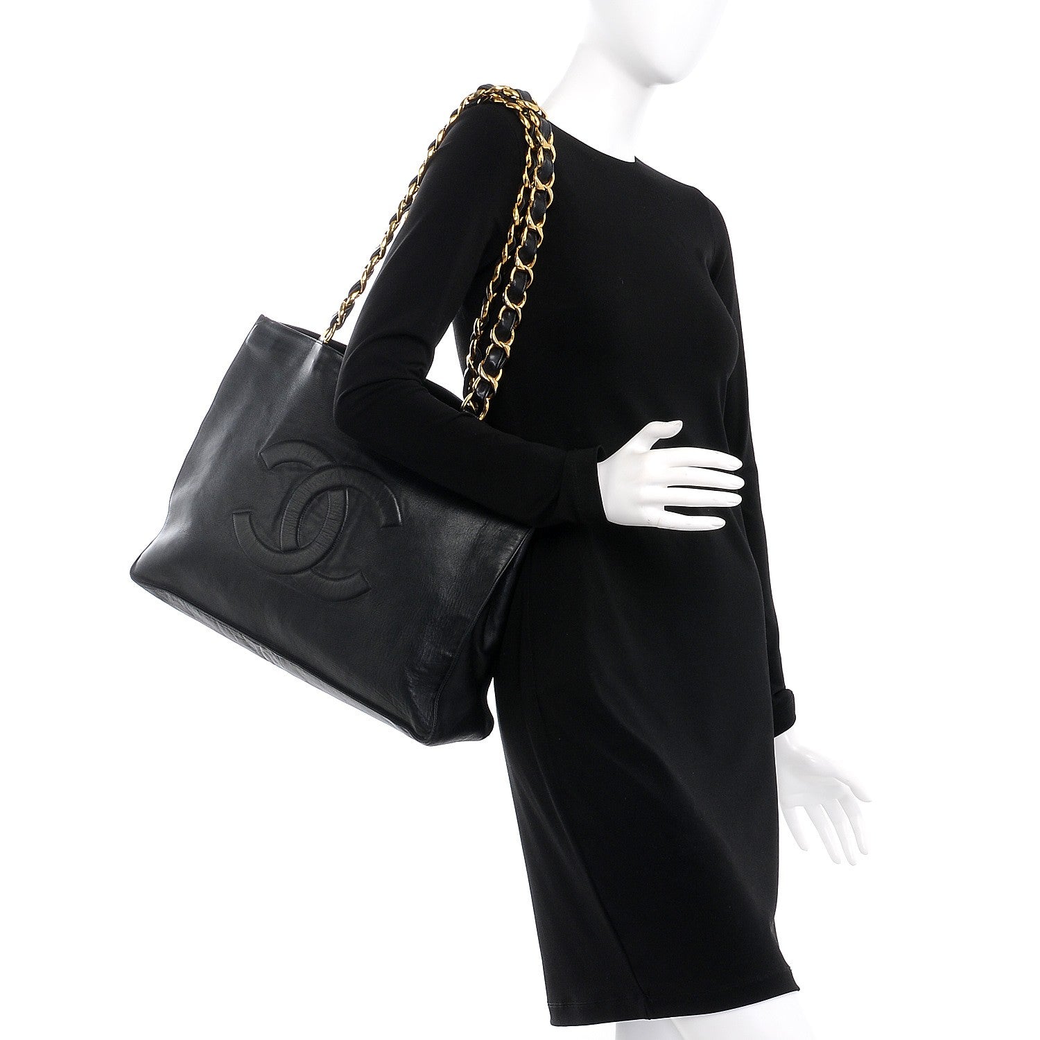 Chanel Lambskin CC Tote Black 2 of 7