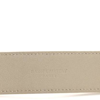 Saint Laurent Smooth Calfskin Monogram Square Buckle Belt 80 32 Crema Soft 5 of 8