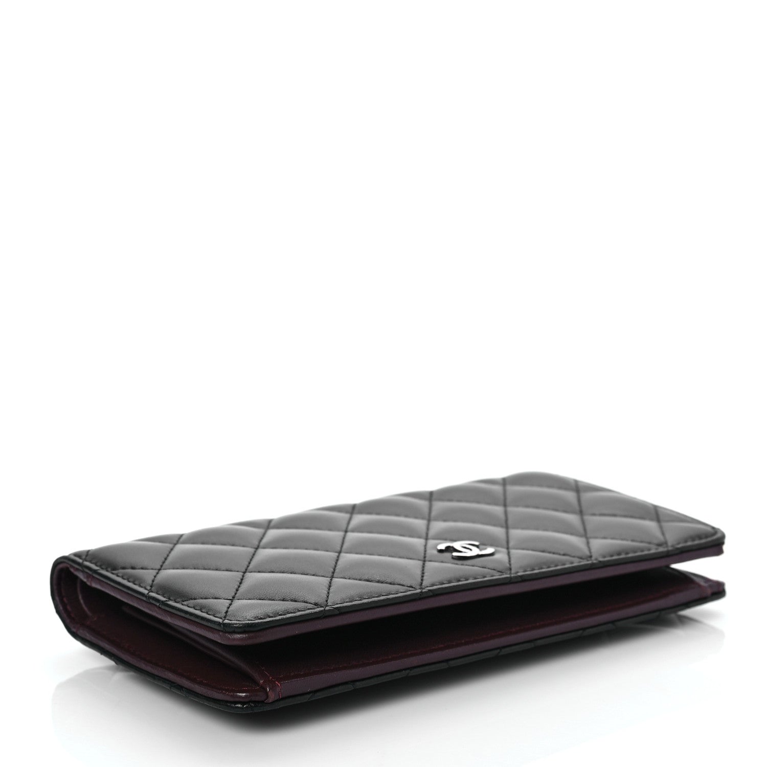 Chanel Lambskin Quilted Yen Wallet Black 4 of 9