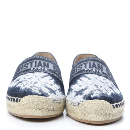 Christian Dior Canvas Tie and Dior Embroidered Granville 15mm Espadrilles 40 Denim 2 of 9
