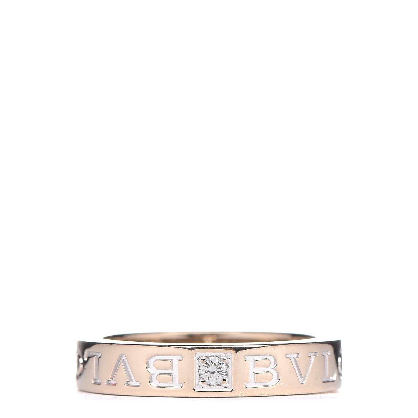 18K White Gold Diamond B.Zero1 Essential Band Ring 52 6