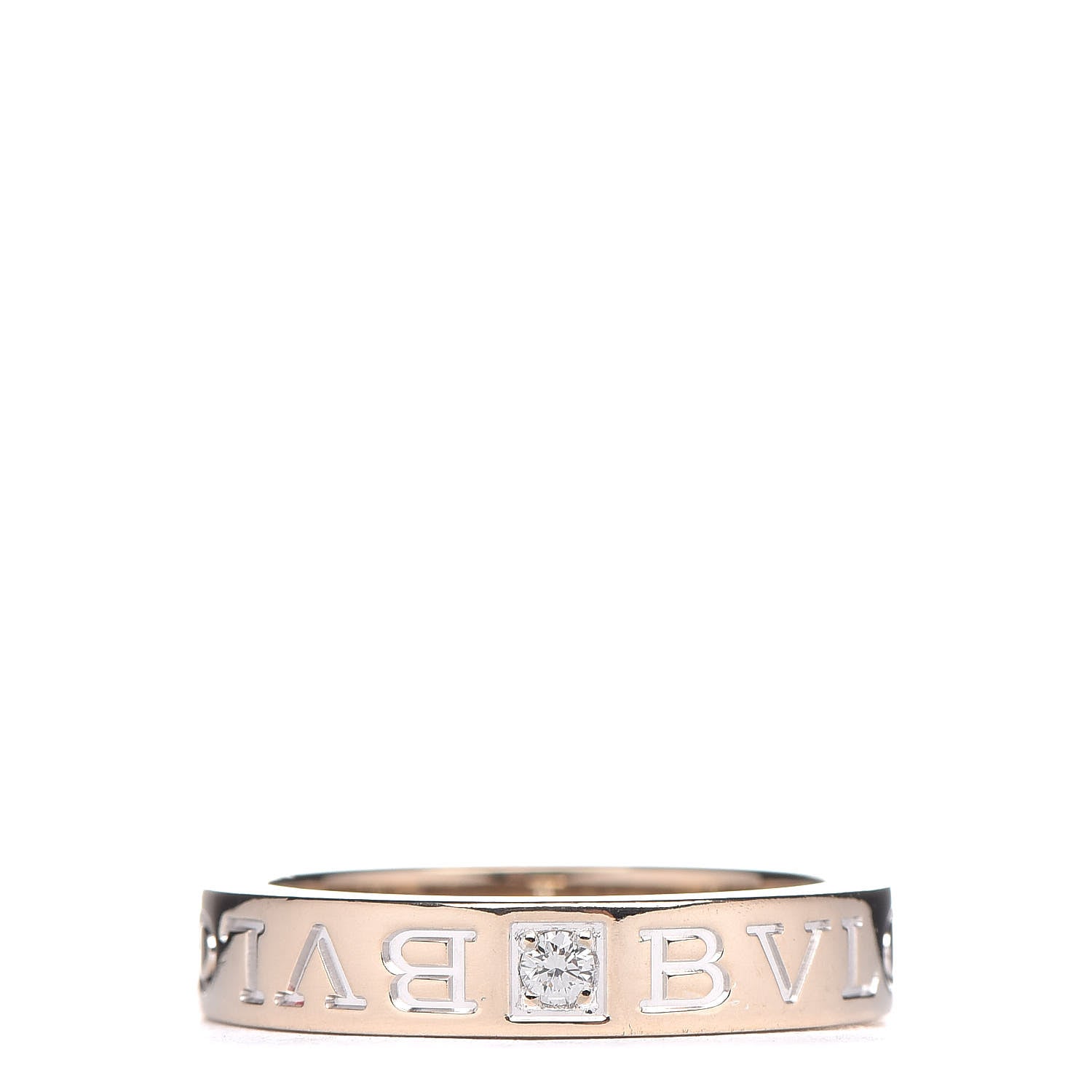 Bulgari 18K White Gold Diamond B.Zero1 Essential Band Ring 52 6 1 of 6