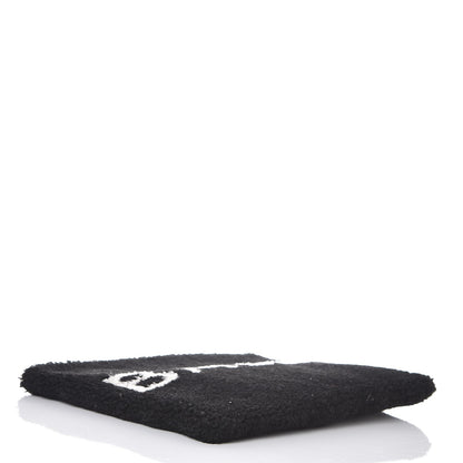 Balenciaga Sheepskin Shearling Contrasted Logo Large Zip Pouch Black 4 of 7