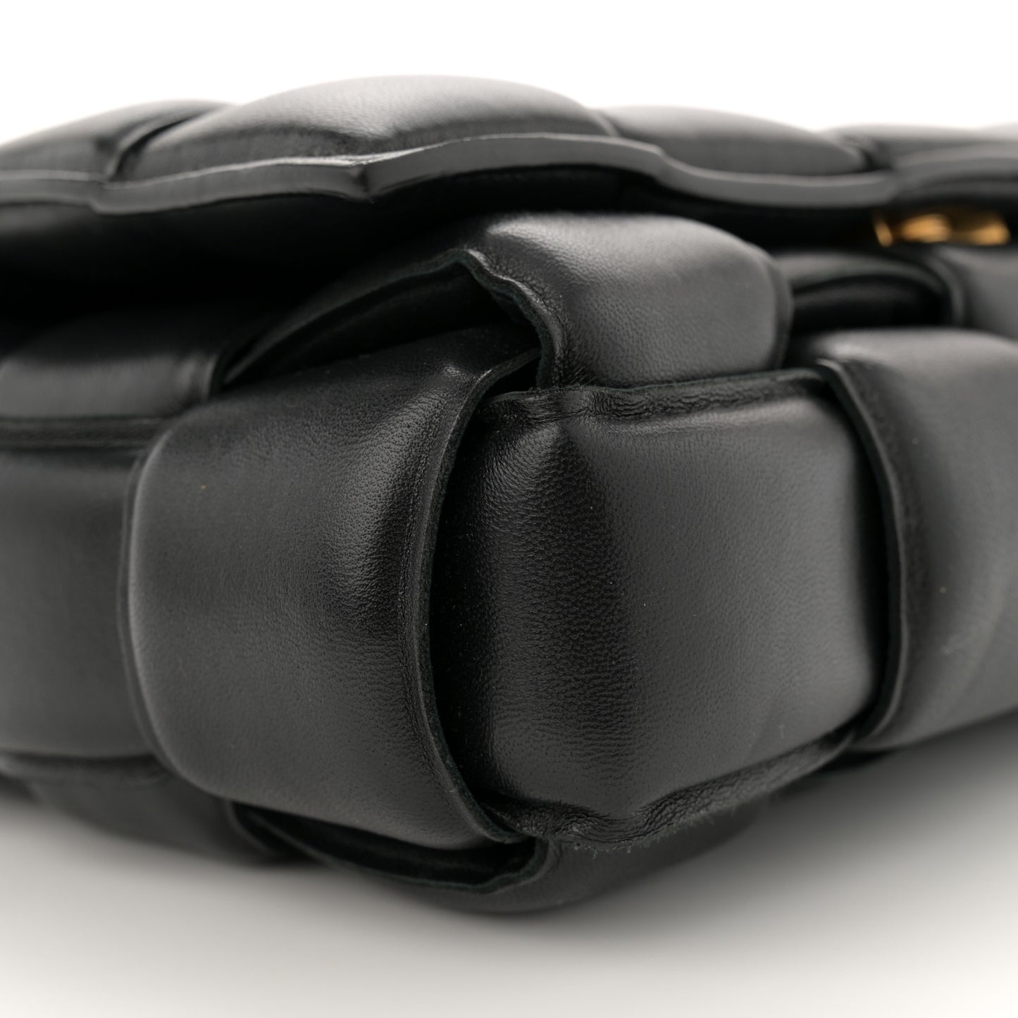 Nappa Maxi Intreccio Padded Cassette Crossbody Bag Black