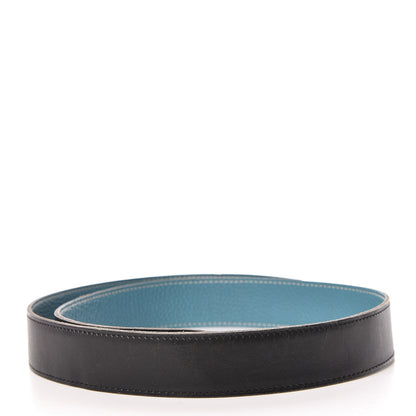 Hermes Box Togo 32mm Belt Strap 85 Black Blue Jean 2 of 7