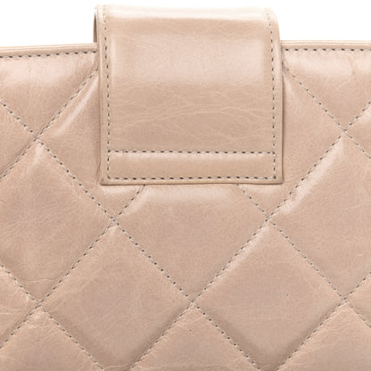 Chanel Glazed Calfskin Quilted Coco Pleats Chain Clutch Light Pink 10 of 12