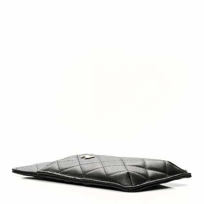 Chanel Caviar Quilted Classic Flat Wallet Pouch Black 3 of 8