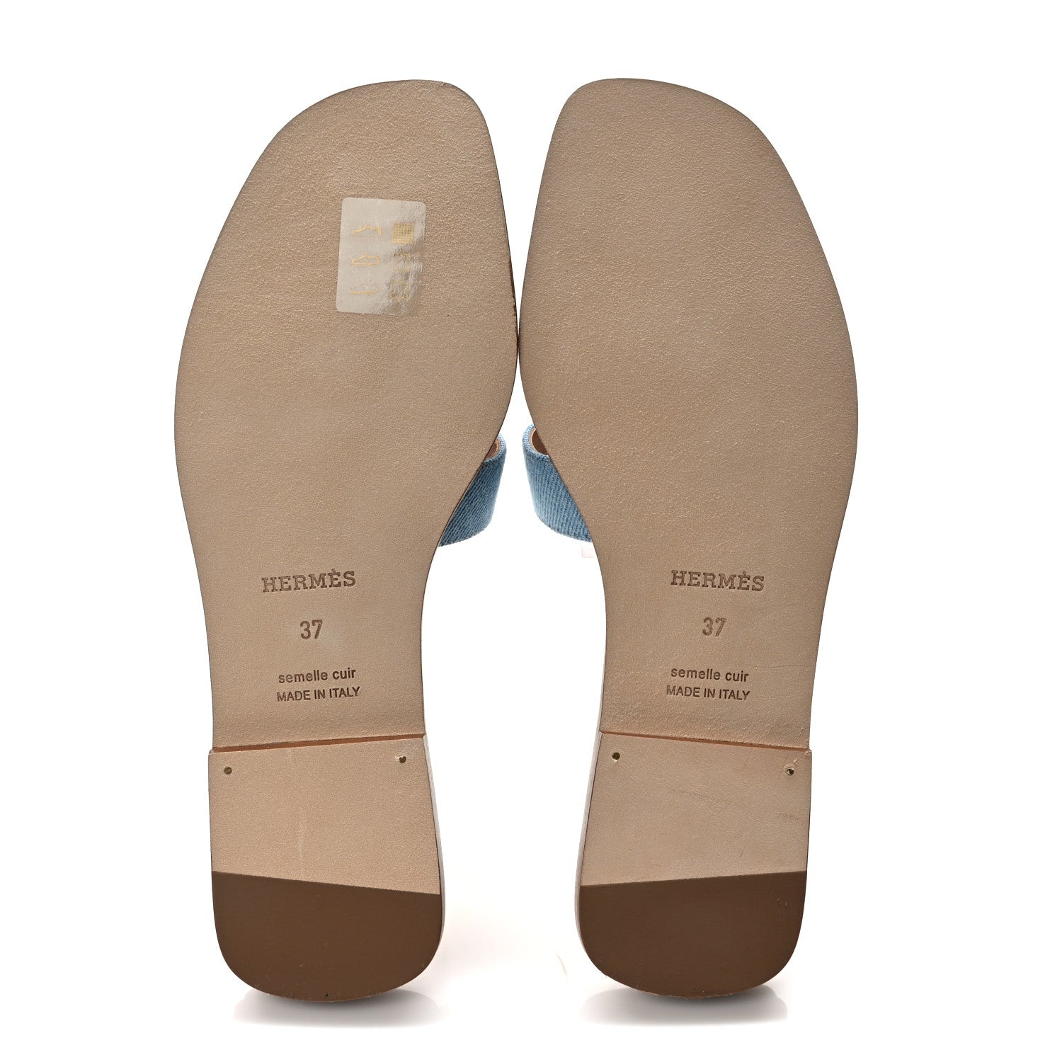 Hermes Denim Canvas Oran Sandals 37 Bleu Clair 5 of 9