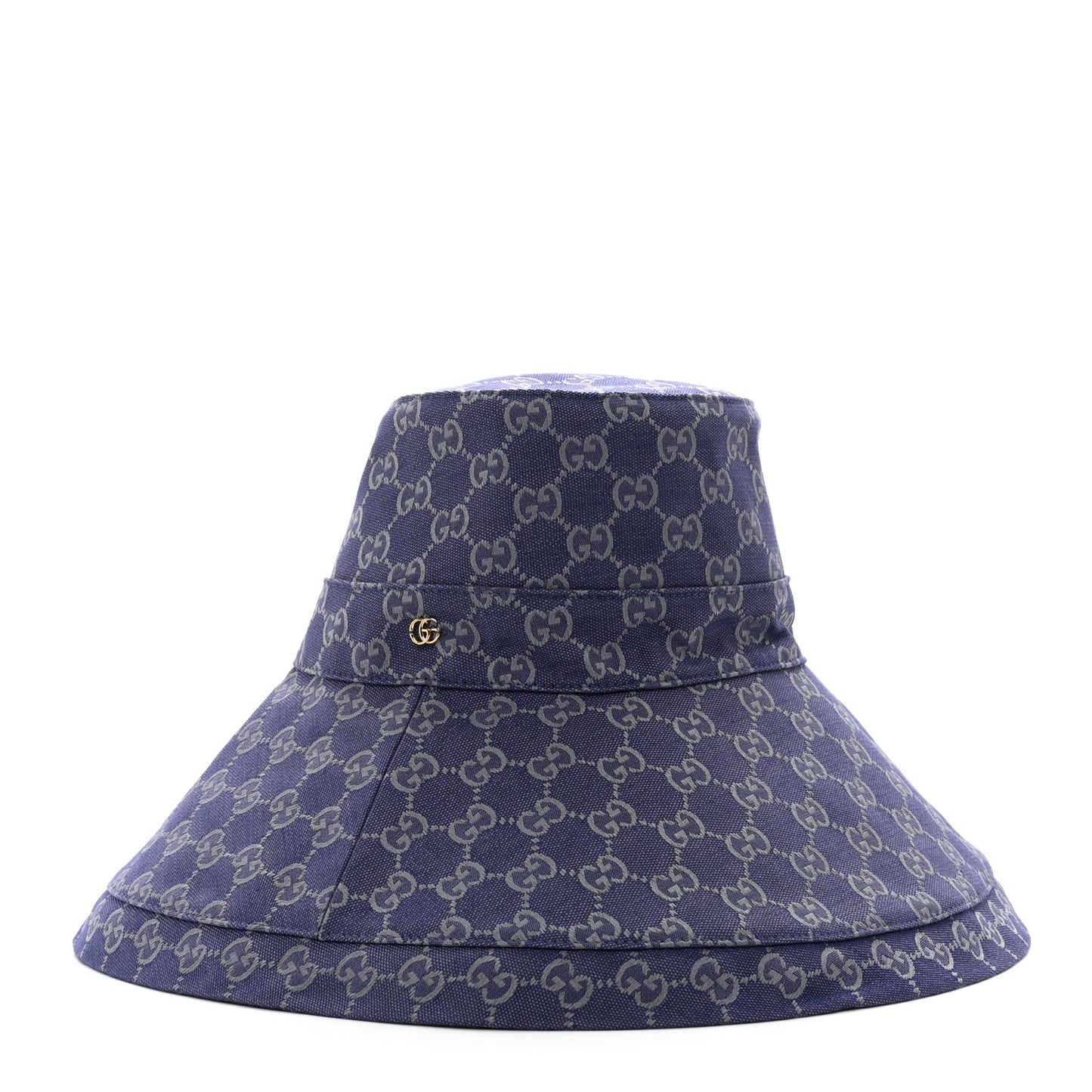 Denim GG Monogram Brim Hat M Blue