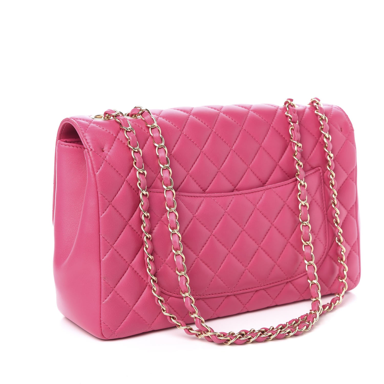Chanel Lambskin Quilted Jumbo Mademoiselle Chic Flap Fuchsia 3 of 16