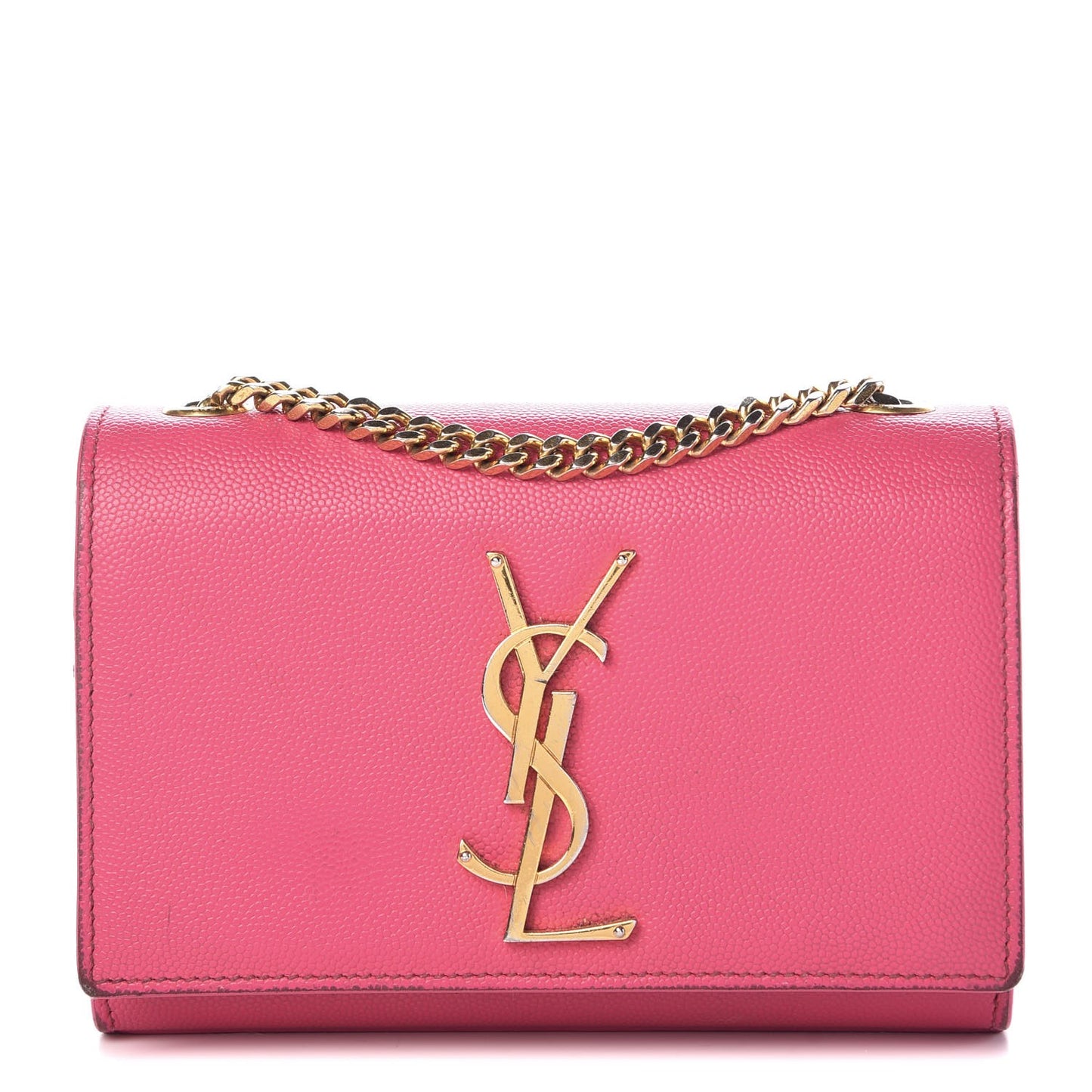 Grain De Poudre Small Monogram Kate Satchel Fuchsia